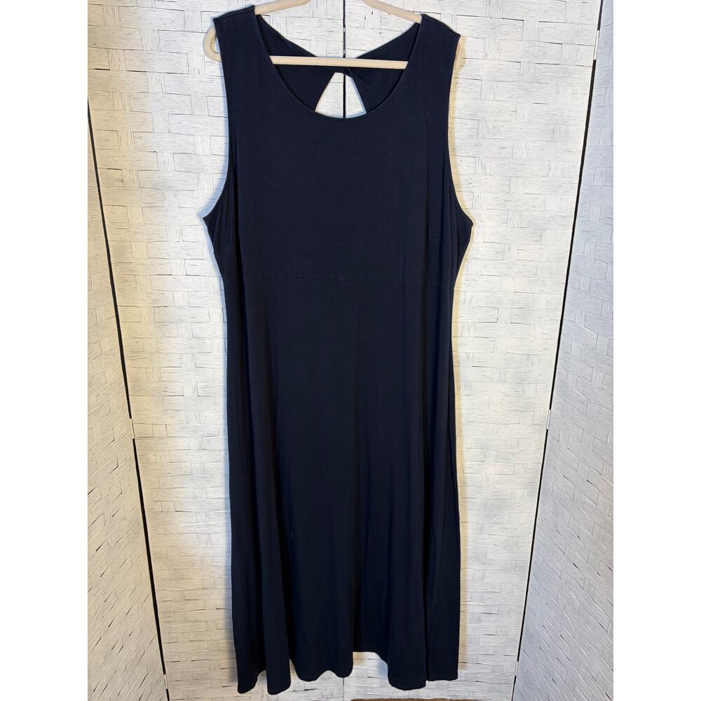 Talbots women's Dress navy sleeveless open upper back aline minimalist plus size